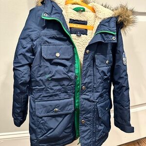 Lands End Kids Expedition waterproof jacket in Blue size 8 /small